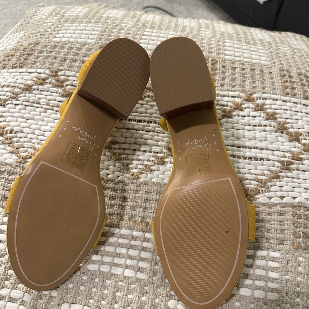 Crown Vintage Block heal‎ mustard yellow saddles wonems size 10 - Picture 9 of 10